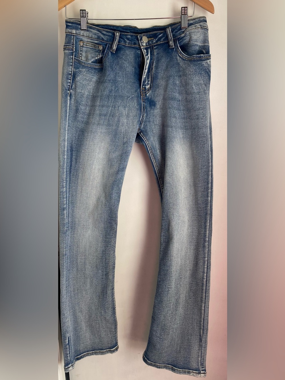PEIHOT Women’s Light Wash Straight Jeans Slim Fit Stretch Denim Retro/Vintage